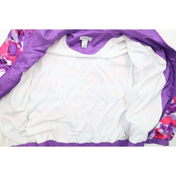 Vtg 90s Streetwear Womens Large Abstract 2 Piece Windbreaker Track Suit Joggers - Picture 6 of 16